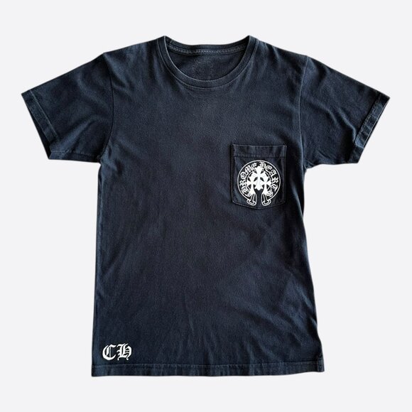 Chrome Hearts Black & White Triple Cross Horseshoe Logo T-Shirt - Picture 1 of 5